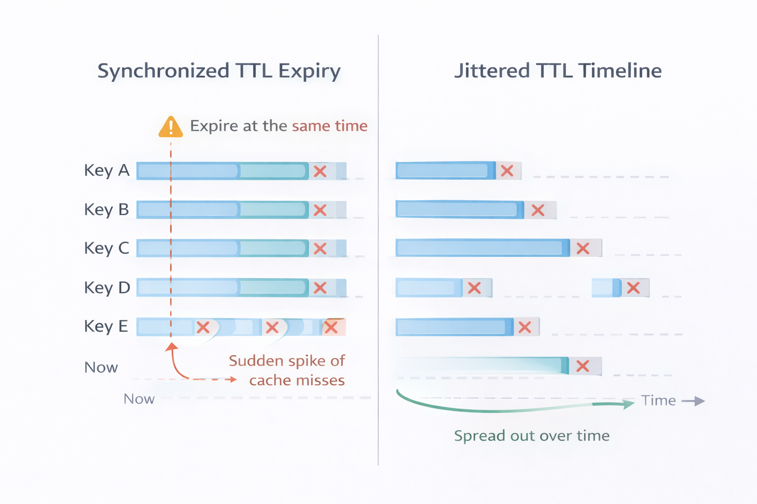 Synchronized TTL versus jittered TTL expiry
